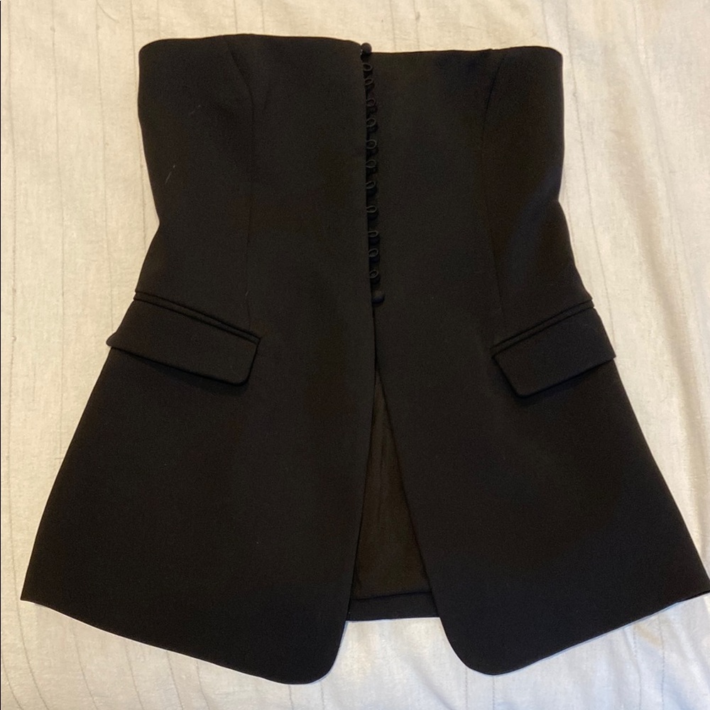 Black Strapless Blazer top